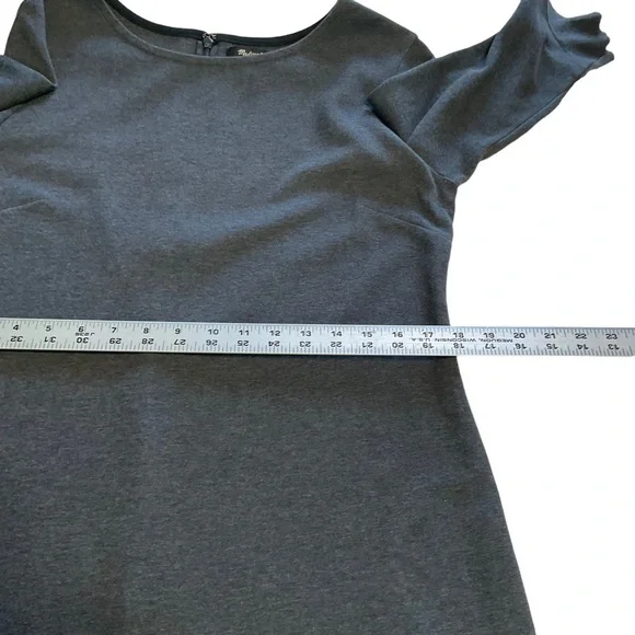 Madewell Charcoal Heather Gray Long bell sleeve Knit Tunic Dress Size M - Picture 9 of 14